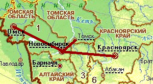 карта сибири