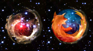 звезды рекомендуют Mozilla Firefox (фото переменной звезды V838 Единорога, сделанное телескопом Hubble)