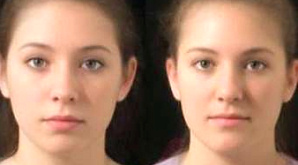 фотороботы женщин с маленькими (слева) и большими ступнями