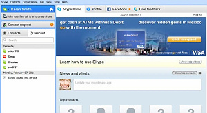реклама Visa в Skype