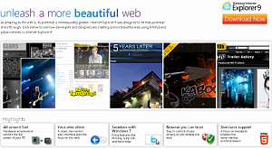 скриншот промосайта Internet Explorer 9