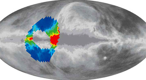 область неба, изученная ARCADE (плоскость Млечного Пути проходит по центру изображения)
