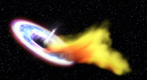 изображение поглощения звезды черной дырой