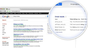 результаты из Gmail справа от поисковой выдачи