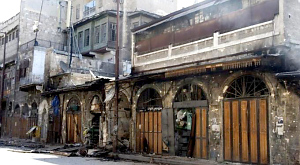 крытый рынок в Алеппо после пожара