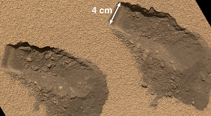 участок поверхности Марса, с которого были собраны образцы на анализ 